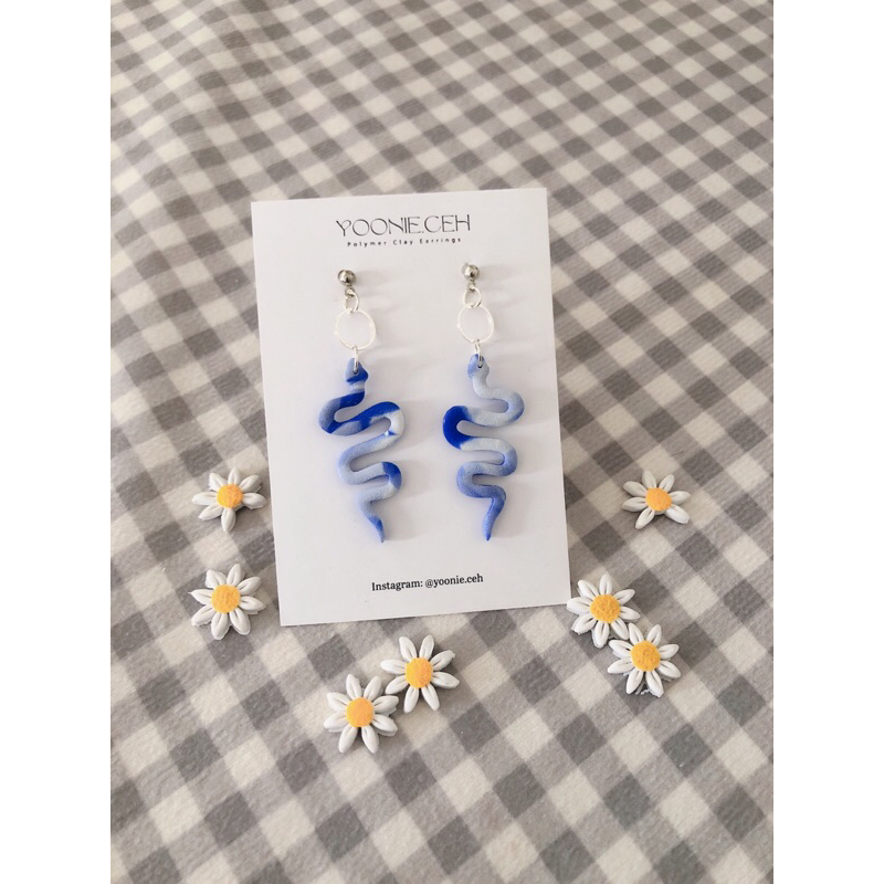 Yoonie Ceh - The Ocean - Snake nhiều mẫu | khuyên tai, bông tai xinh, xanh dương, đất sét Polymer nặn thủ công