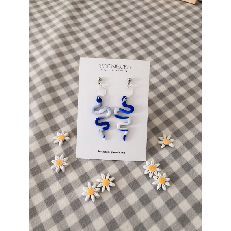 Yoonie Ceh - The Ocean - Snake nhiều mẫu | khuyên tai, bông tai xinh, xanh dương, đất sét Polymer nặn thủ công
