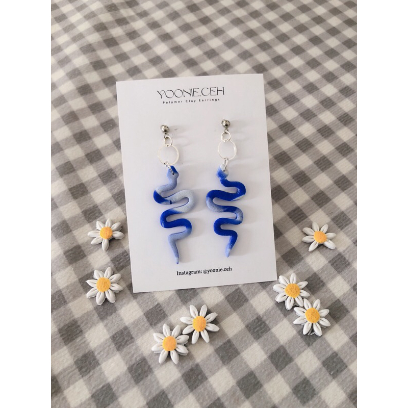 Yoonie Ceh - The Ocean - Snake nhiều mẫu | khuyên tai, bông tai xinh, xanh dương, đất sét Polymer nặn thủ công