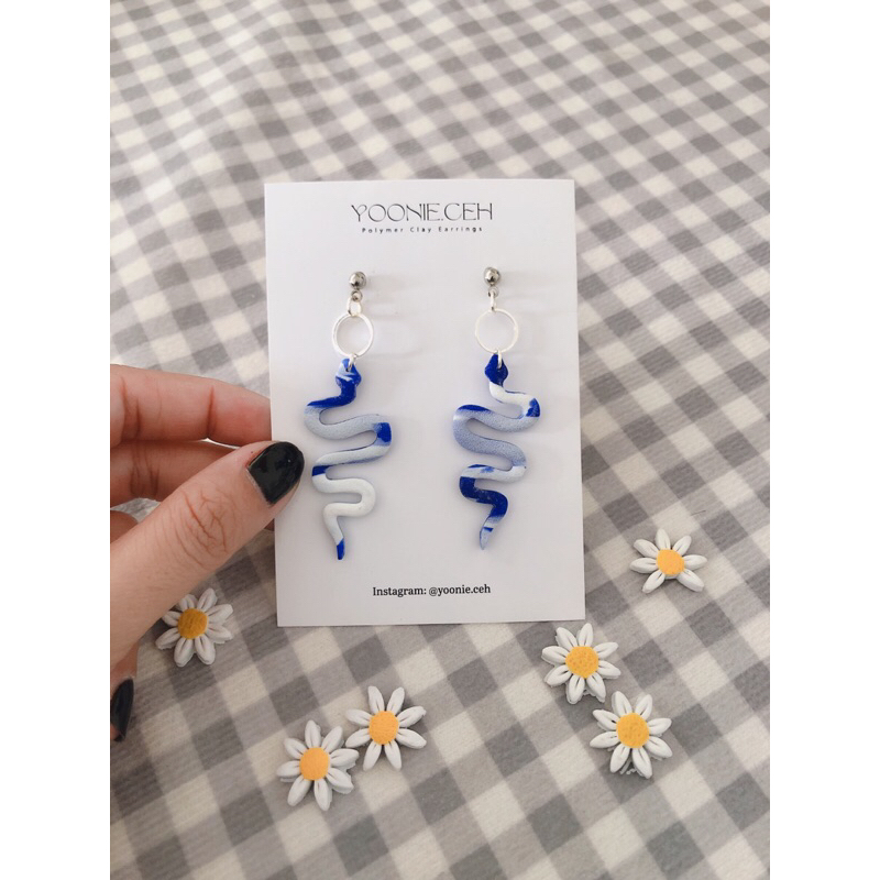 Yoonie Ceh - The Ocean - Snake nhiều mẫu | khuyên tai, bông tai xinh, xanh dương, đất sét Polymer nặn thủ công