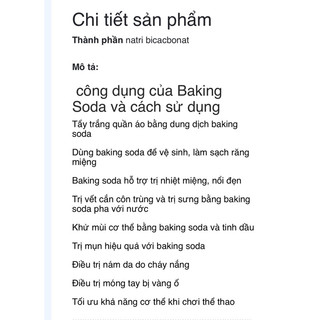 Bột Baking Soda, Hộp 454gram