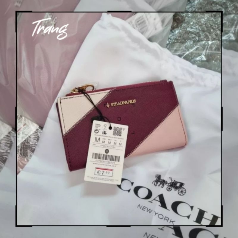 Ví gập nữ cầm tay ví dài Stradivarius ( auth ) size 17cm