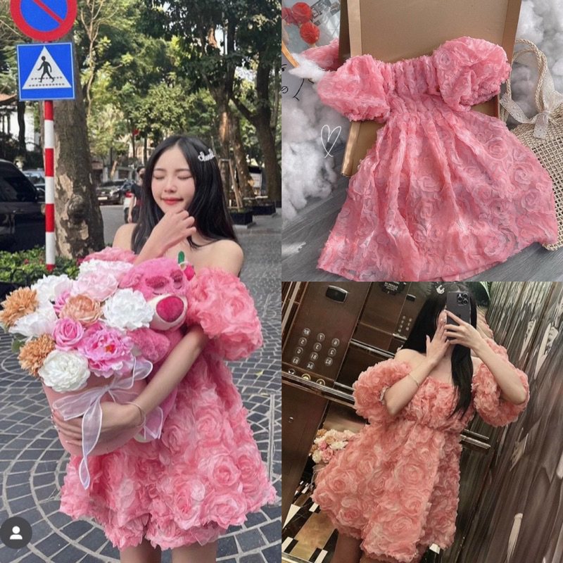 ĐẦM TRỄ VAI HOA HỒNG
