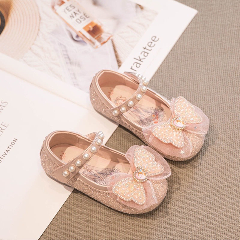 Giày Búp bê đế mềm đính đá hợp thời trang cho bé .