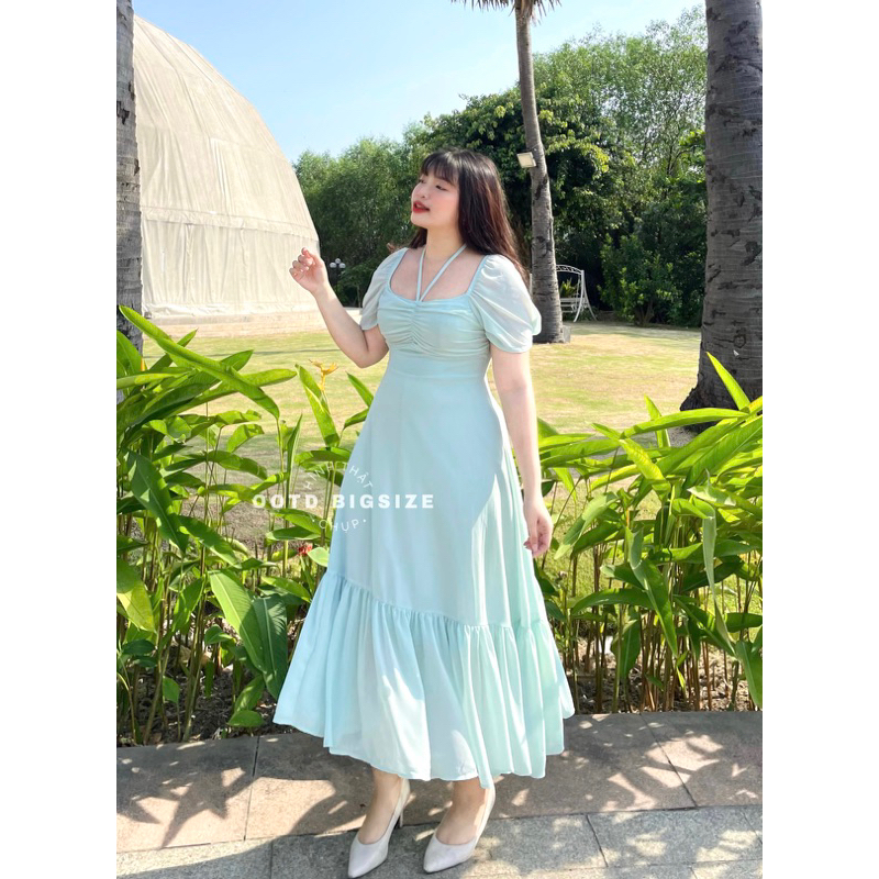 Đầm maxi đuôi cá xếp li ngực