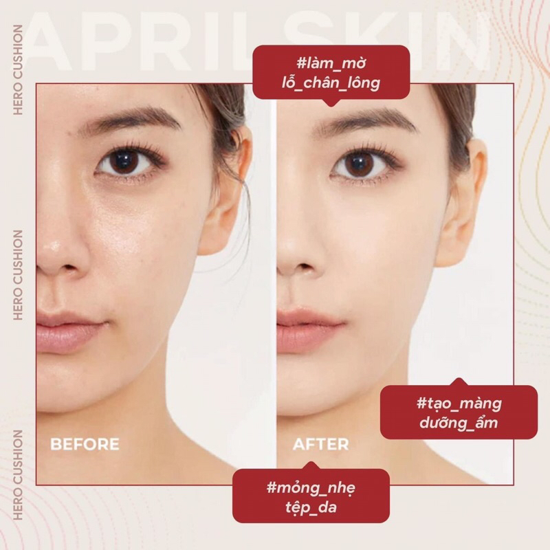 CUSHION APRILSKIN HERO PORE COVER POWDER 12G (ĐỎ) - HỘP