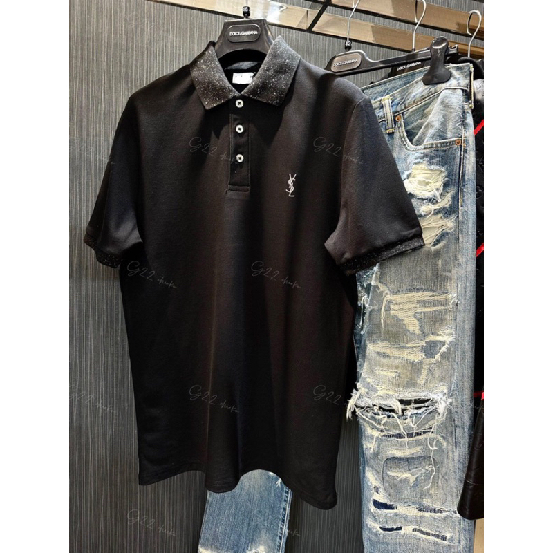 Áo Polo YSL (bản SC) cổ nhũ thêu logo cực sang xịn mịn mà lại cực lịch sự cho ae(K220)