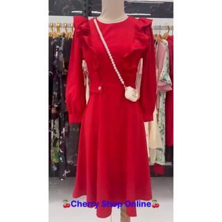 [Kèm ảnh thật]🍒Đầm xoè phối bèo tay dài (Free/big size XL, 2XL)