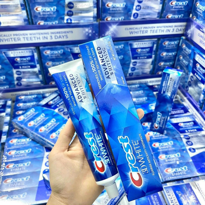 KEM ĐÁNH RĂNG CREST MỸ 158G - RĂNG CHẮC KHỎE - TRẮNG SÁNG - GIẢM NƯỚU VÀ HÔI MIỆNG
