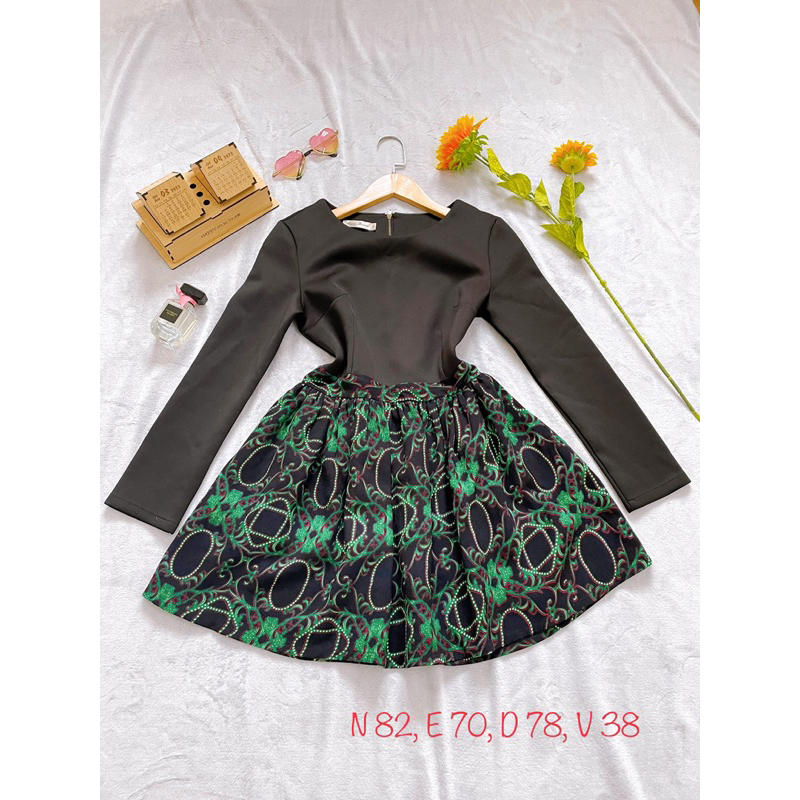 [2hand] Đầm Đi Tiệc, Dáng Xoè, Phối, 2hand