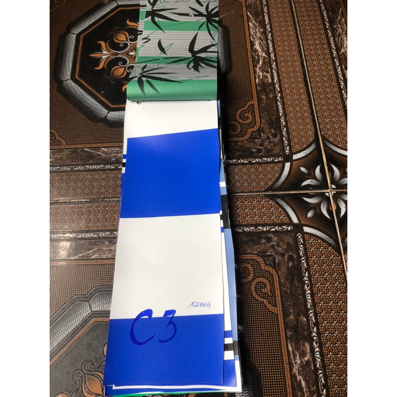 Bạt mái hiên nhựa PVC mẫu lá trúc 3 lớp dày, dẻo, khổ rộng 1m50, che nắng, che mưa siêu bền không thấm nước