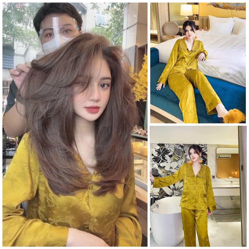 BỘ PIJAMA LỤA SATIN CAO CẤP PHƯỢNG HOÀNG
