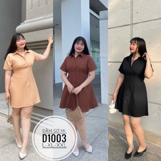 [Hình thật] Đầm sơ mi big size từ 60kg-90kg