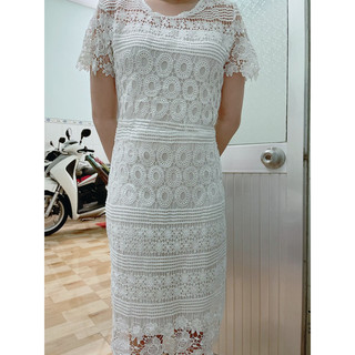 Thanh lý đầm body ren trắng tiểu thư
