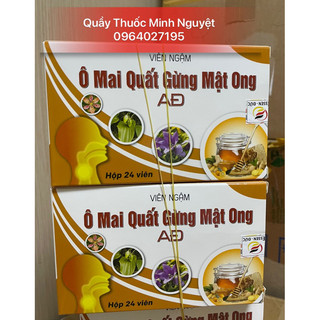 Viên ngậm ô mai quất gừng mật ong ađ hộp 24 viên
