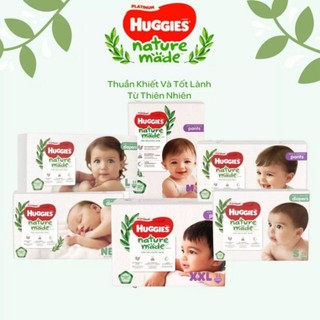 Tã quần/Tã dán Huggies Platinum Nature Made NB60, S82, M33/M58/M64, L44/L54, XL38/XL44, XXL26 siêu cao cấp mới