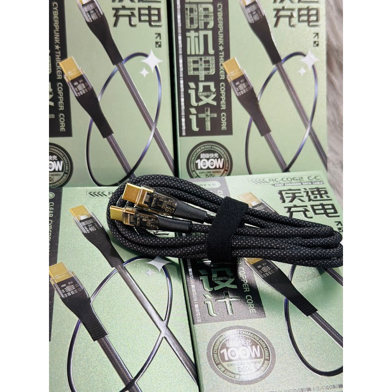 Cáp REMAX Sạc Nhanh100w Mã RC C062 type.C ra type.C Sạc Nhanh Cho IP15 Dây Dài 1met
