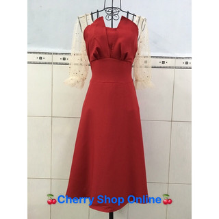 [Kèm ảnh thật]🍒Đầm dự tiệc xoè phối lưới kim tuyến MLXL2XL