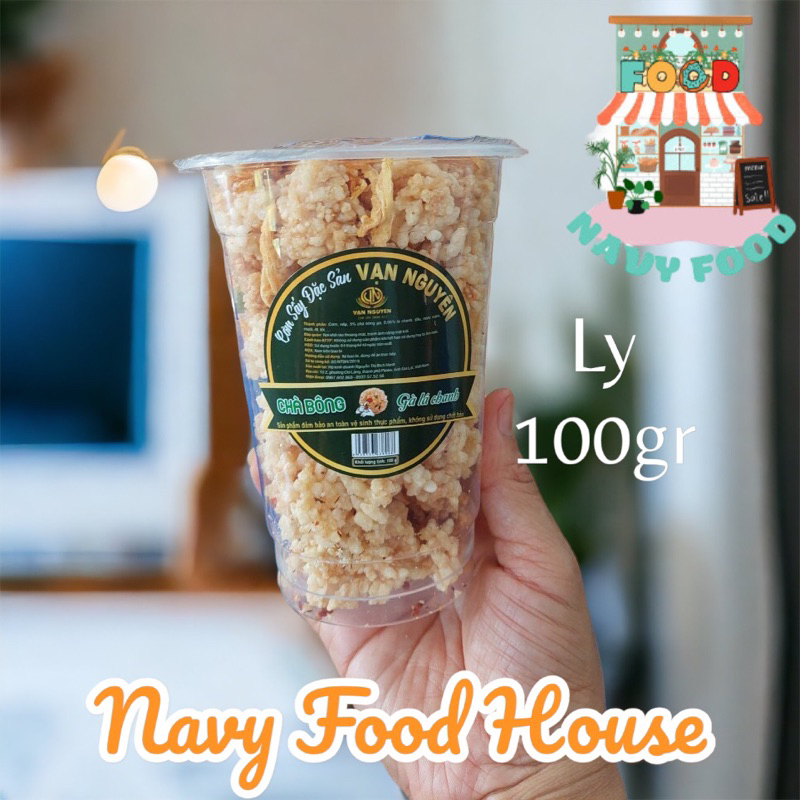 Ly Cơm Sấy - Cơm Cháy Chà Bông Gà Lá Chanh Vạn Nguyên 100gr - Đặc Sản Gia Lai