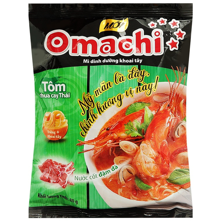 Thùng 30 gói mì khoai tây Omachi tôm chua cay Thái 80g - Mì khoai tây Omachi rất ngon mà không sợ nóng