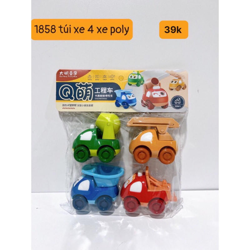 Túi 4 xe poli hàng đẹp.nhựa abs an toàn cho bé