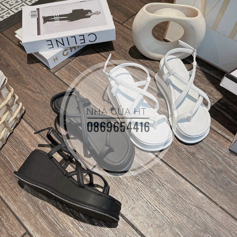 GIÀY SANDAL QUAI DÂY XỎ NGÓN ĐẾ XUỒNG 7 PHÂN