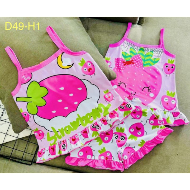MÃ D49 BỘ 2 DÂY BÉ GÁI THUN LẠNH 3D SIZE 21-42KG