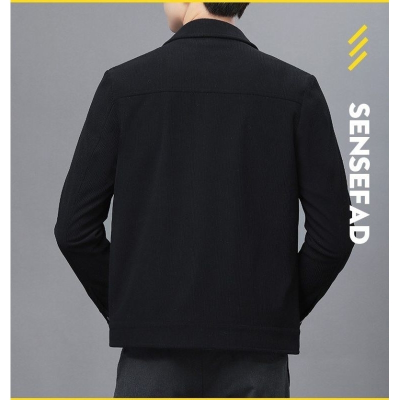 Áo khoác nam kaki nhung tăm cổ sơ mi thời trang cao cấp