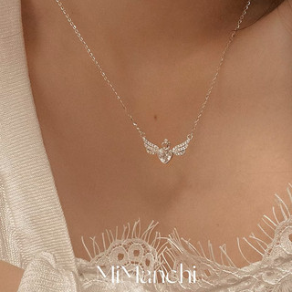 Dây chuyền bạc nữ mặt tim cánh thiên thần Silvergo