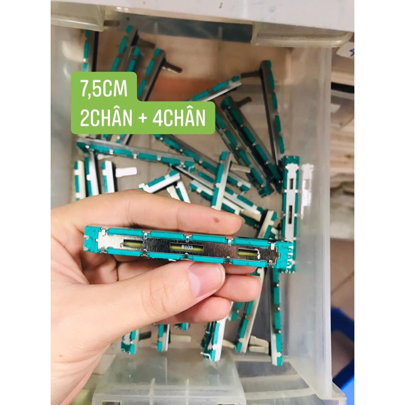 5 cái chiết áp gạt 10k/20k/50k/100k - 7,5cm xanh