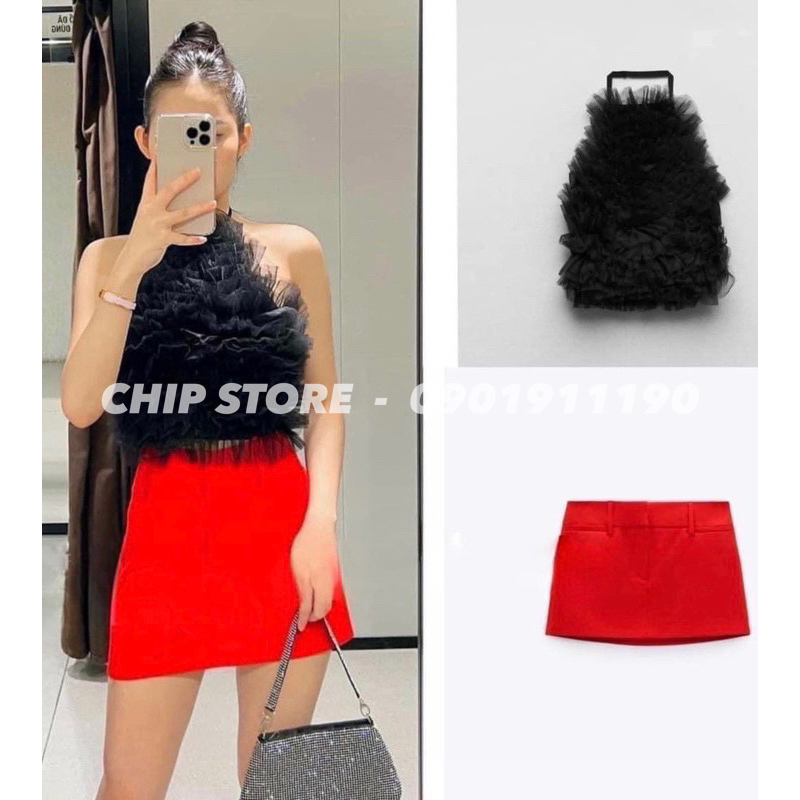 ÁO XOÈ BÈO NHÚN ZARA XUẤT DƯ XỊN SIÊU XINH XẮN