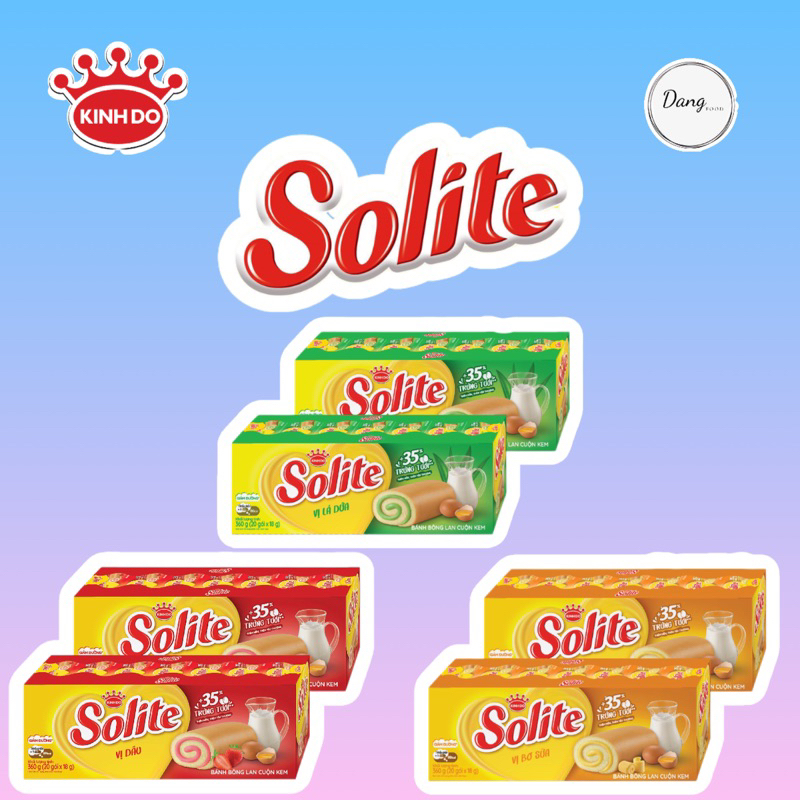 Bánh Bông Lan Cuộn Kem Solite - Khay 20cái 360gr