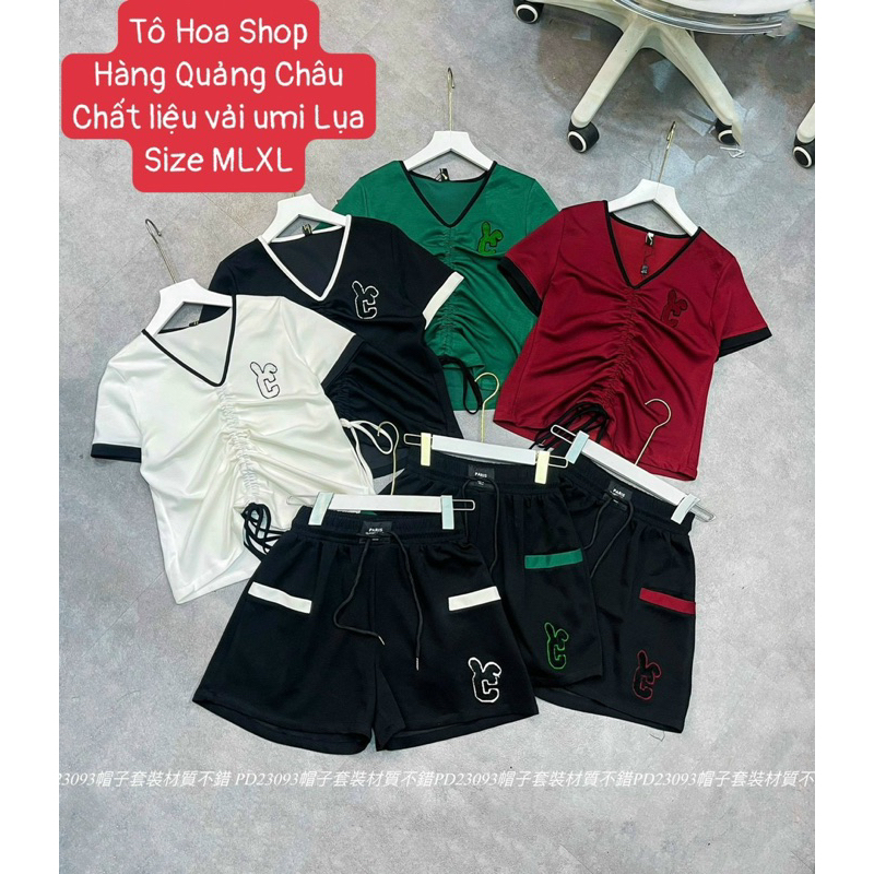 Bộ đồ nữ.sét thể thao hè cổ tim đồ mặc nhà tay cộc quần short chất vải Umi lụa,hàng quảng châu.Size MLXL,tohoa _shop