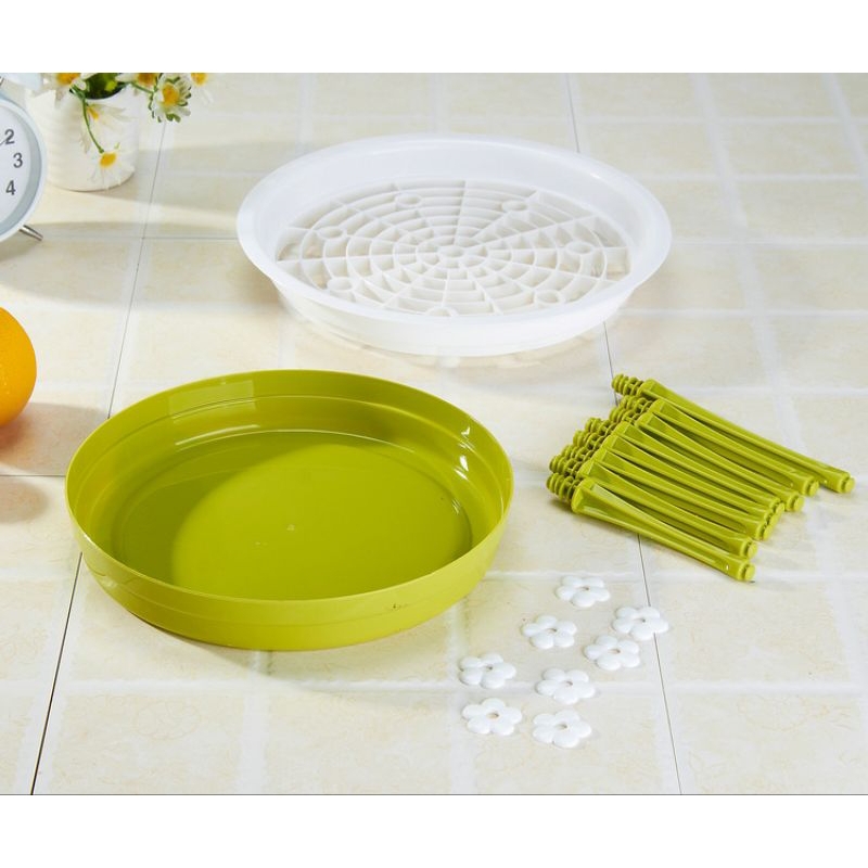 kệ úp ly tròn nhựa có khay hứng nước. khay úp ly, cốc chống bụi bẩn 8 ly.