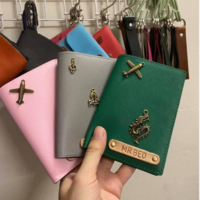 Vỏ bọc hộ chiếu (miễn phí khắc tên và gắn 1 charm) - NAGI HANDMADE