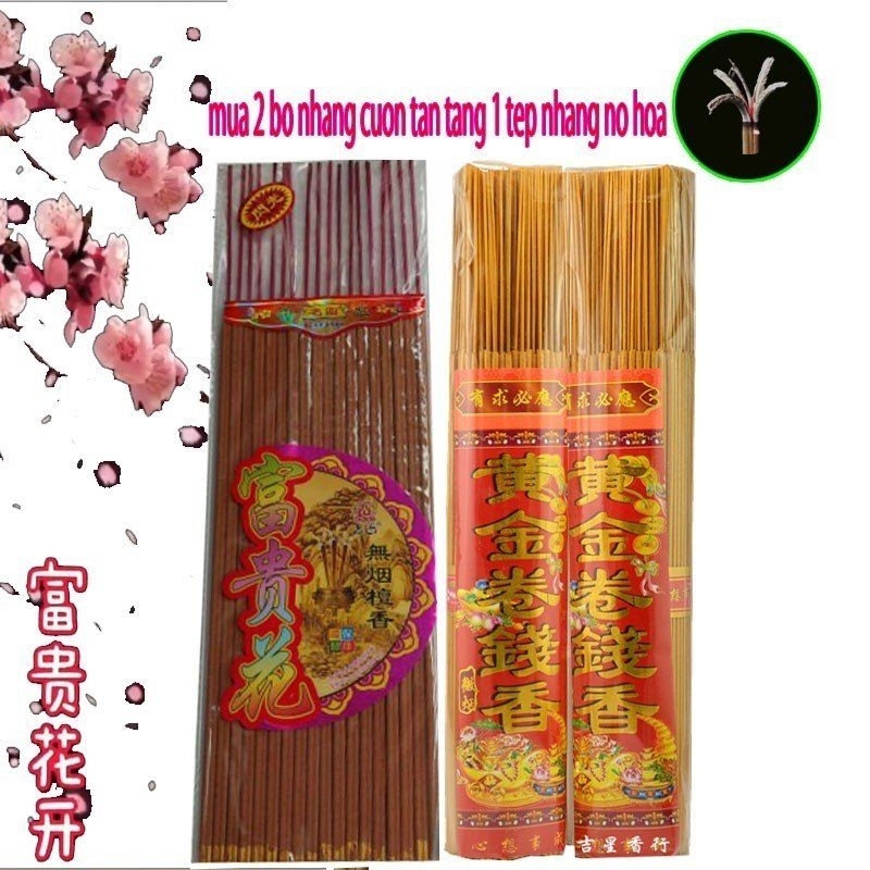 Sale 2bo Nhang Cuốn Tàn , kèm 1 tép Nhang Nở Hoa