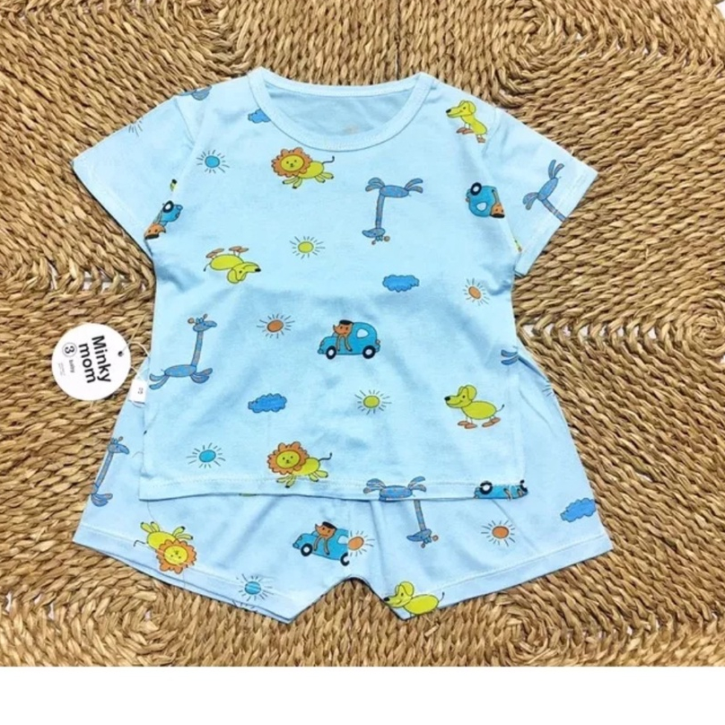 Bộ quần áo trẻ em cộc tay thun lạnh MINKY cho bé trai gái trẻ sơ sinh hàng cao cấp M&B shop MIN26