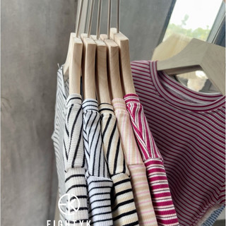 Áo Croptop Tay Ngắn Sọc EIGHTYK