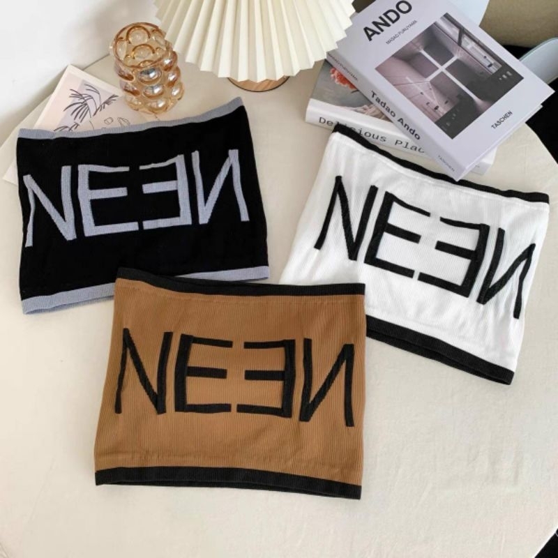 Áo Ống Croptop Viền Màu Chữ