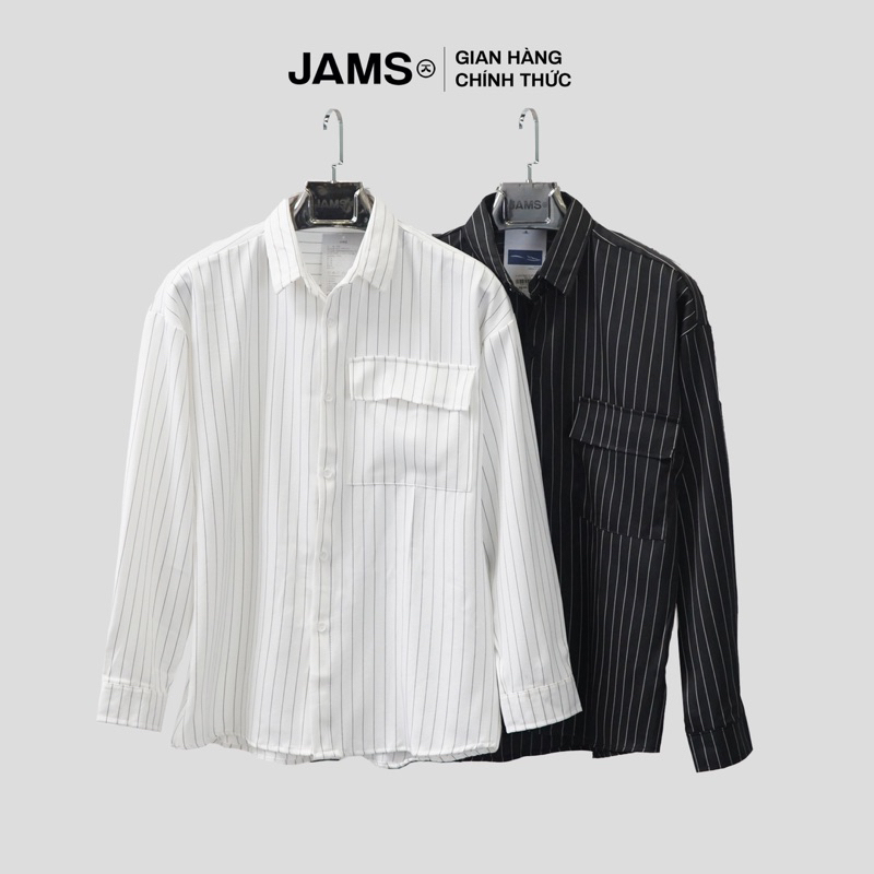 Áo Sơ Mi Họa Tiết Kẻ Sọc Có Túi Shirt JAMS