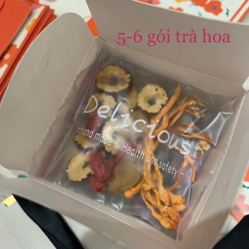 Hộp quà tặng, hộp nến, hộp quà cưới mini hoạ tiết hoa 4 mùa size S