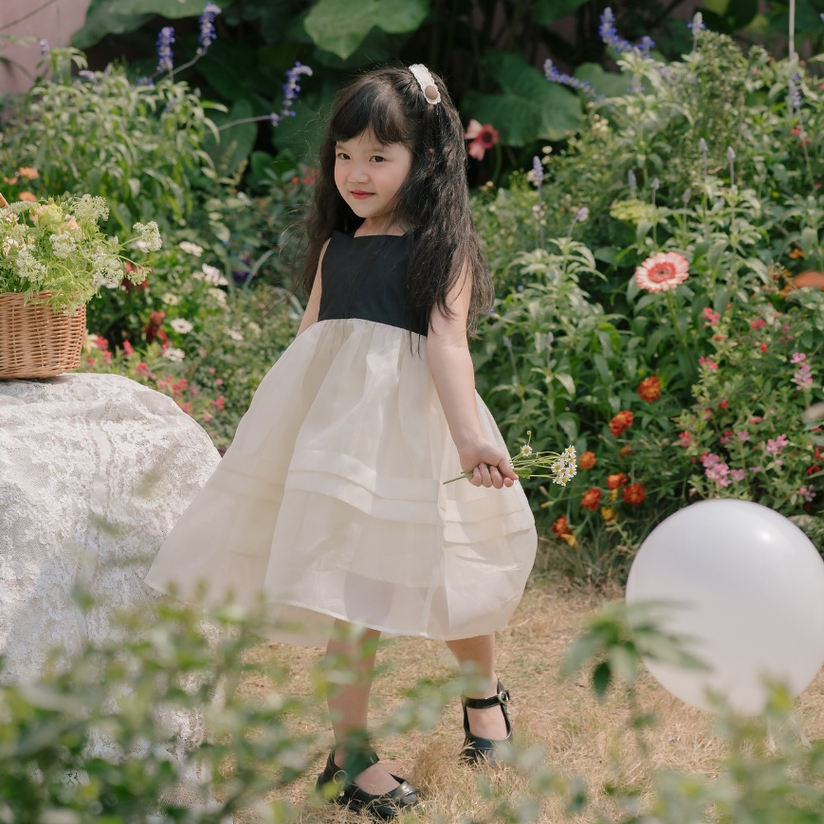 Váy cho bé Sora.bébé Lora Dress hai dây bản to chất liệu thô phối váy bồng bềnh dễ thương