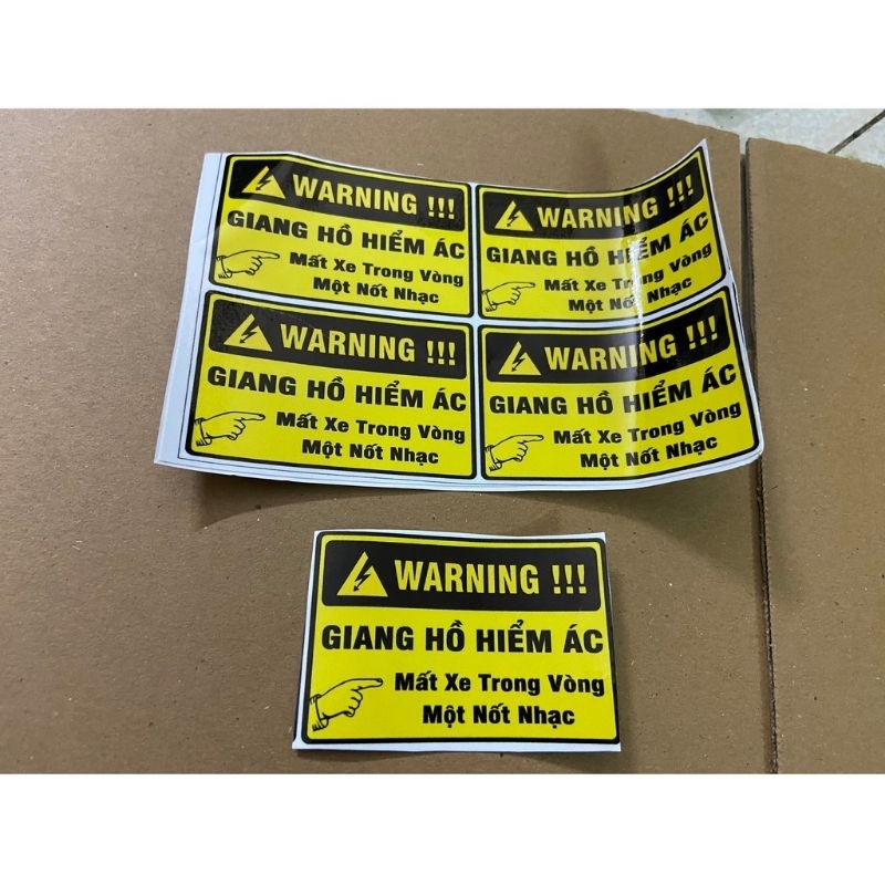 Decal Dán Tem Xe Cảnh Báo, Tem Xe Máy Cảnh Báo Chống Nước Nhiều Mẫu