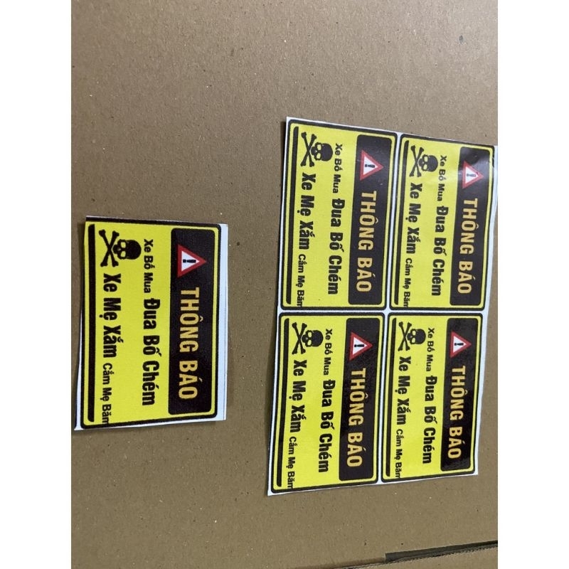 Decal Dán Tem Xe Cảnh Báo, Tem Xe Máy Cảnh Báo Chống Nước Nhiều Mẫu
