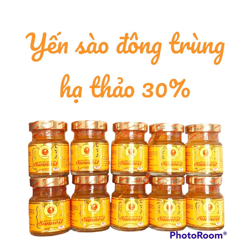 Combo 10 hủ Yến sào Đông Trùng Hạ Thảo Sunnest 30% yến, bồi bổ sức khỏ