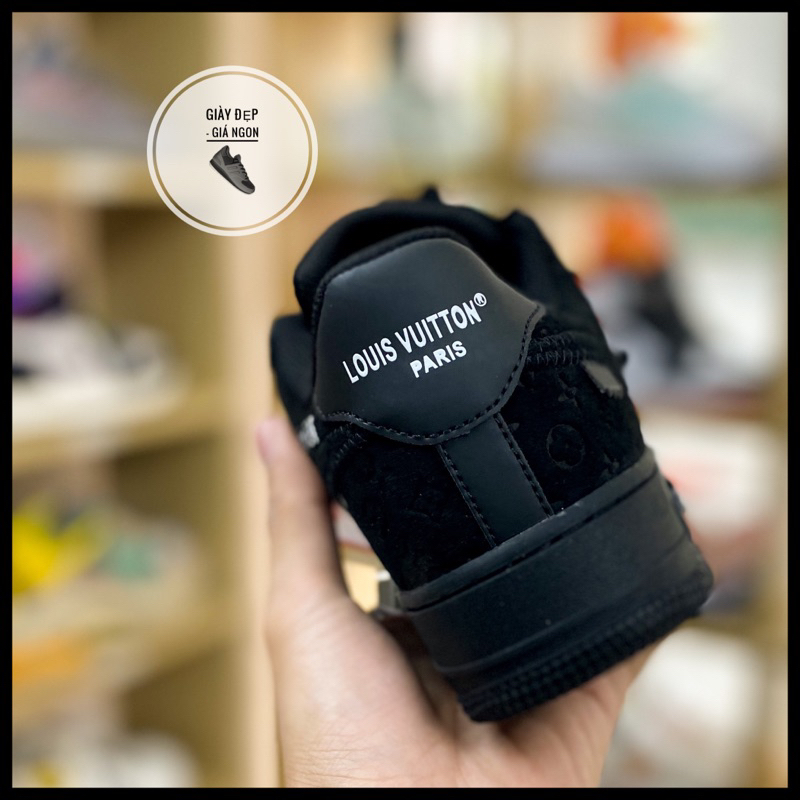 Giày Air Force 1 X Lo.uis V.uit.ton Low Triple Black + Full Bill Box