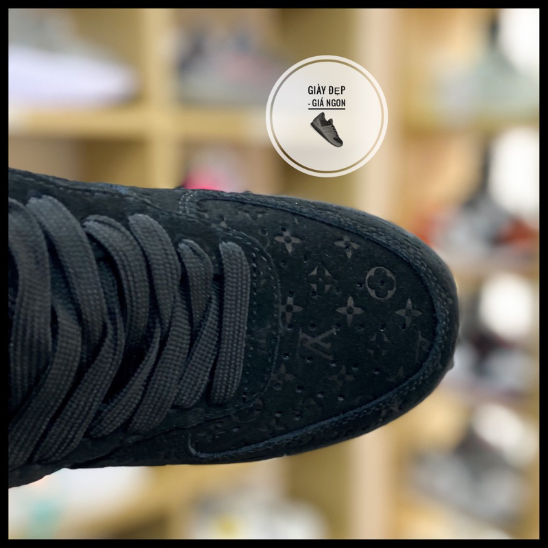 Giày Air Force 1 X Lo.uis V.uit.ton Low Triple Black + Full Bill Box