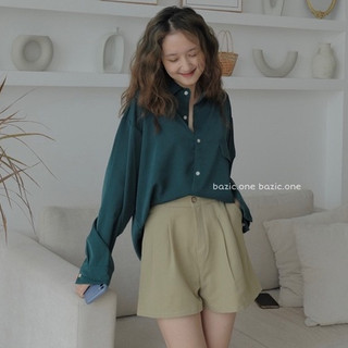 Áo sơ mi thời trang nữ dai tay dáng oversize vạt bầu phối cúc sau lưng mặc giấu quần sơ vin cực xinh SM4