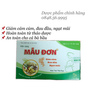 Mẫu Đơn hộp 30v- hỗ trợ giảm cảm cúm, đau đầu, ngạt mũi - An toàn cho bà bầu