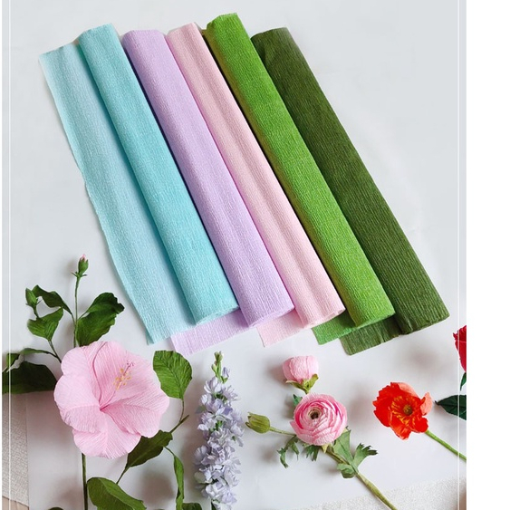 (2,5m*50cm) Giấy nhăn giấy nhún làm hoa thủ công,trang trí